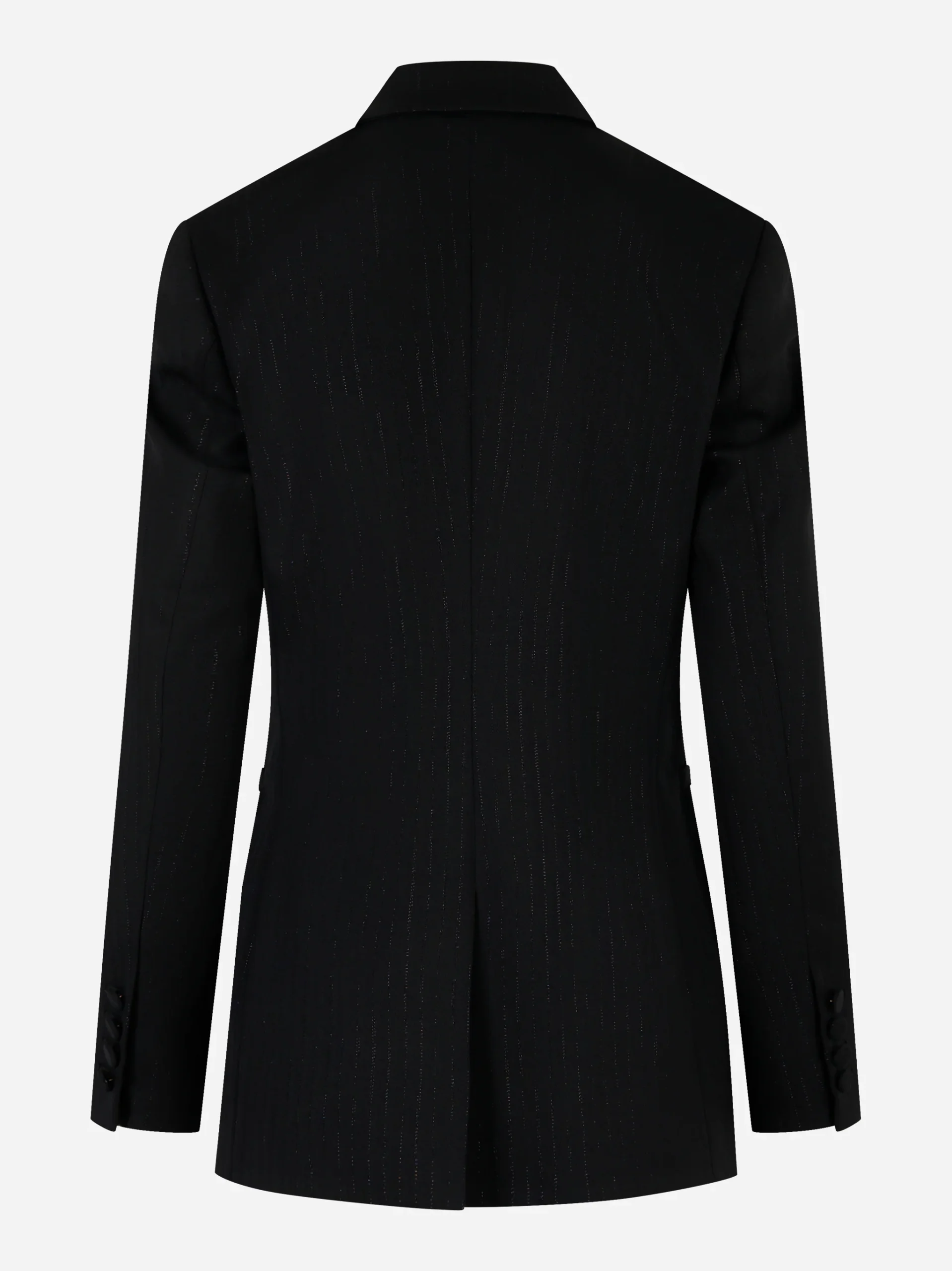 Blazer doppiopetto in lana gessata stretch Nero - immagine 3