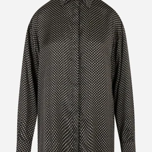 Camicia in viscosa stampata Nera