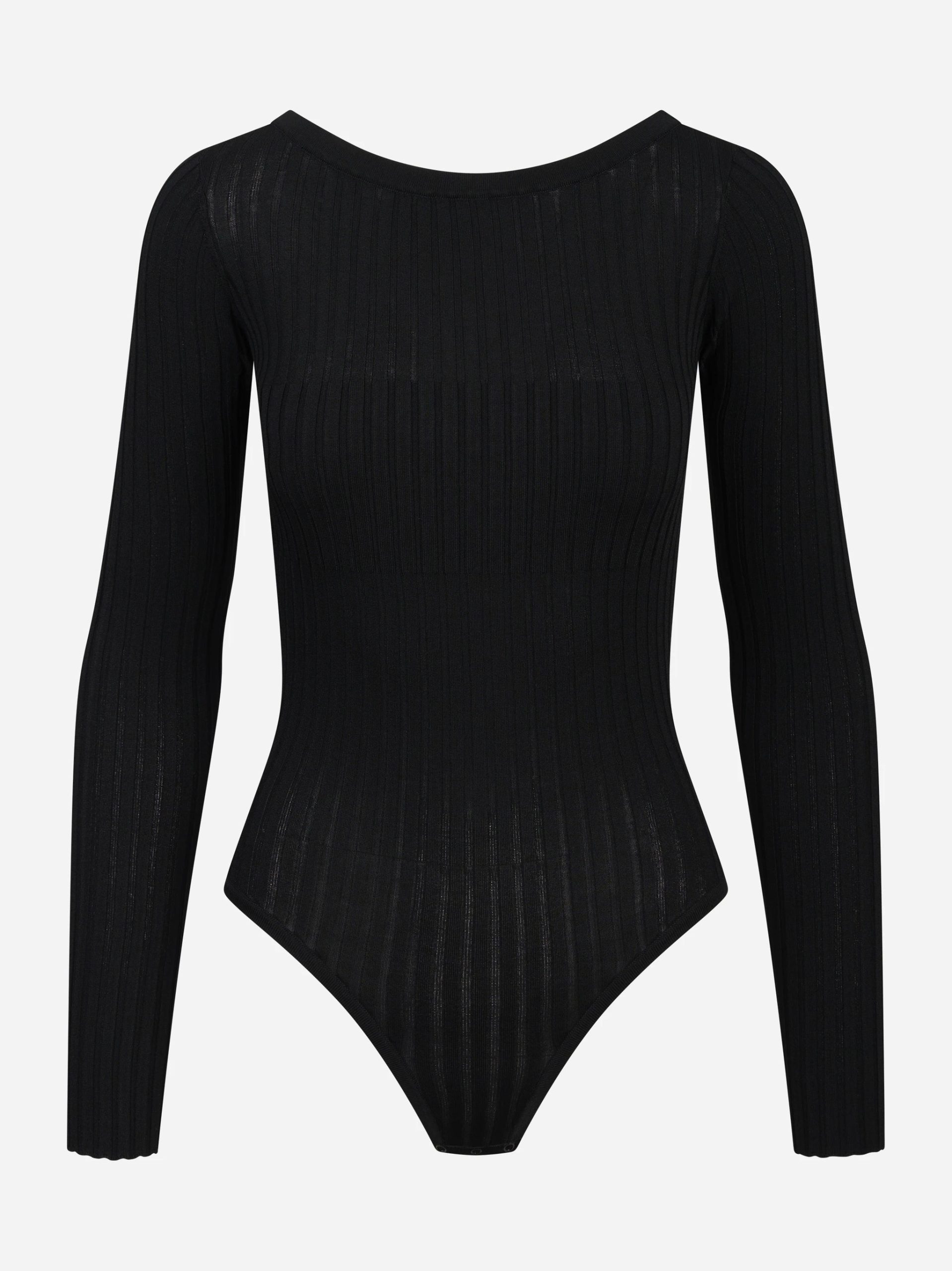 Body in maglia nero con trasparenze - immagine 2