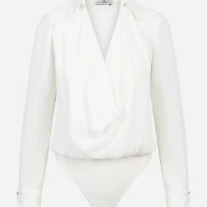 Body in georgette di viscosa bianco