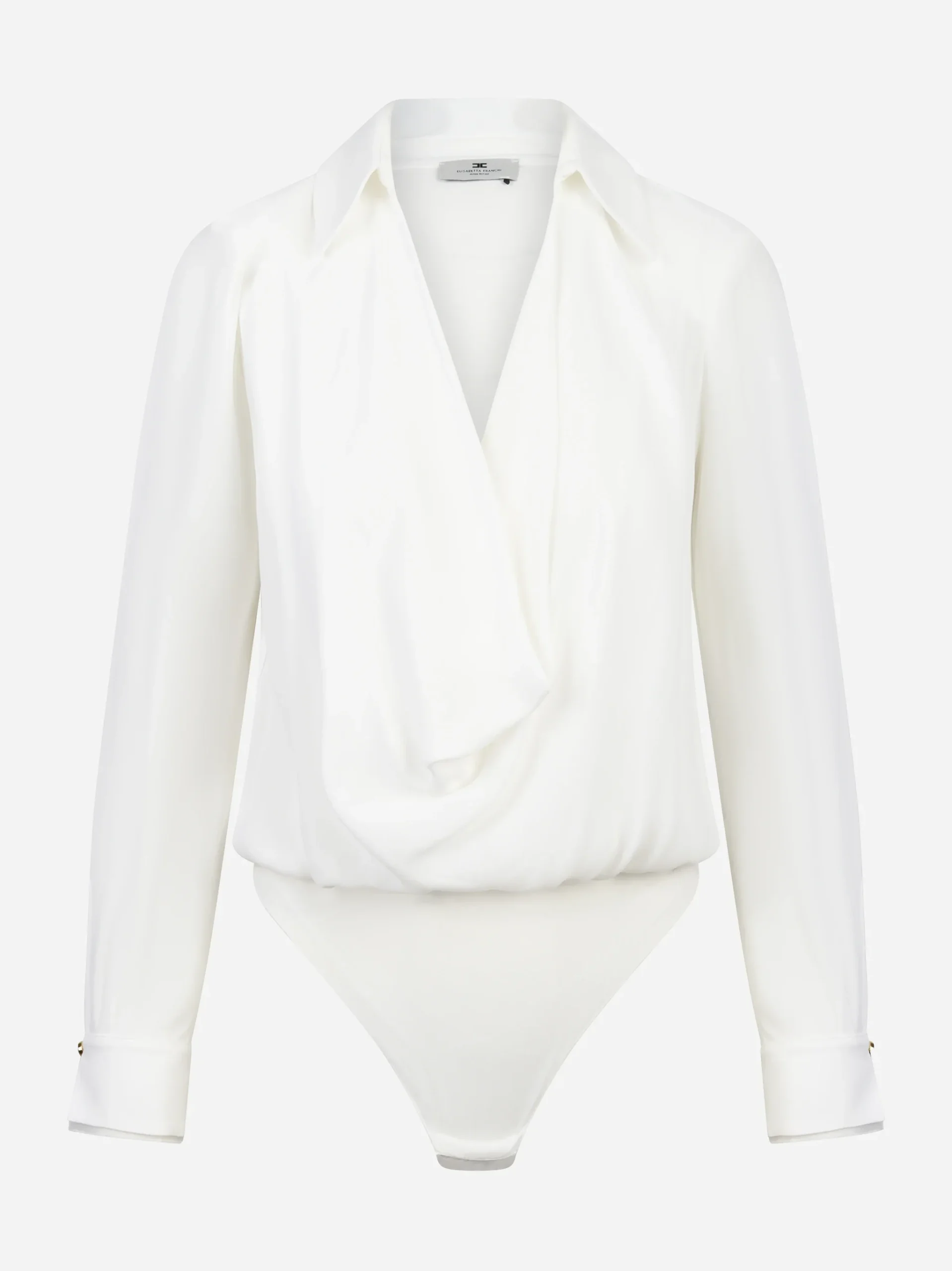 Body in georgette di viscosa bianco