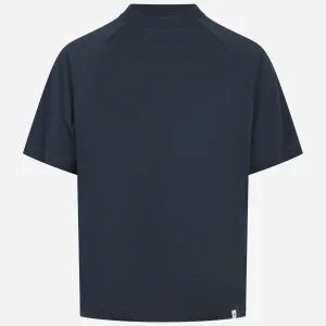 T-shirt in cotone con spalla raglan blu Lienz