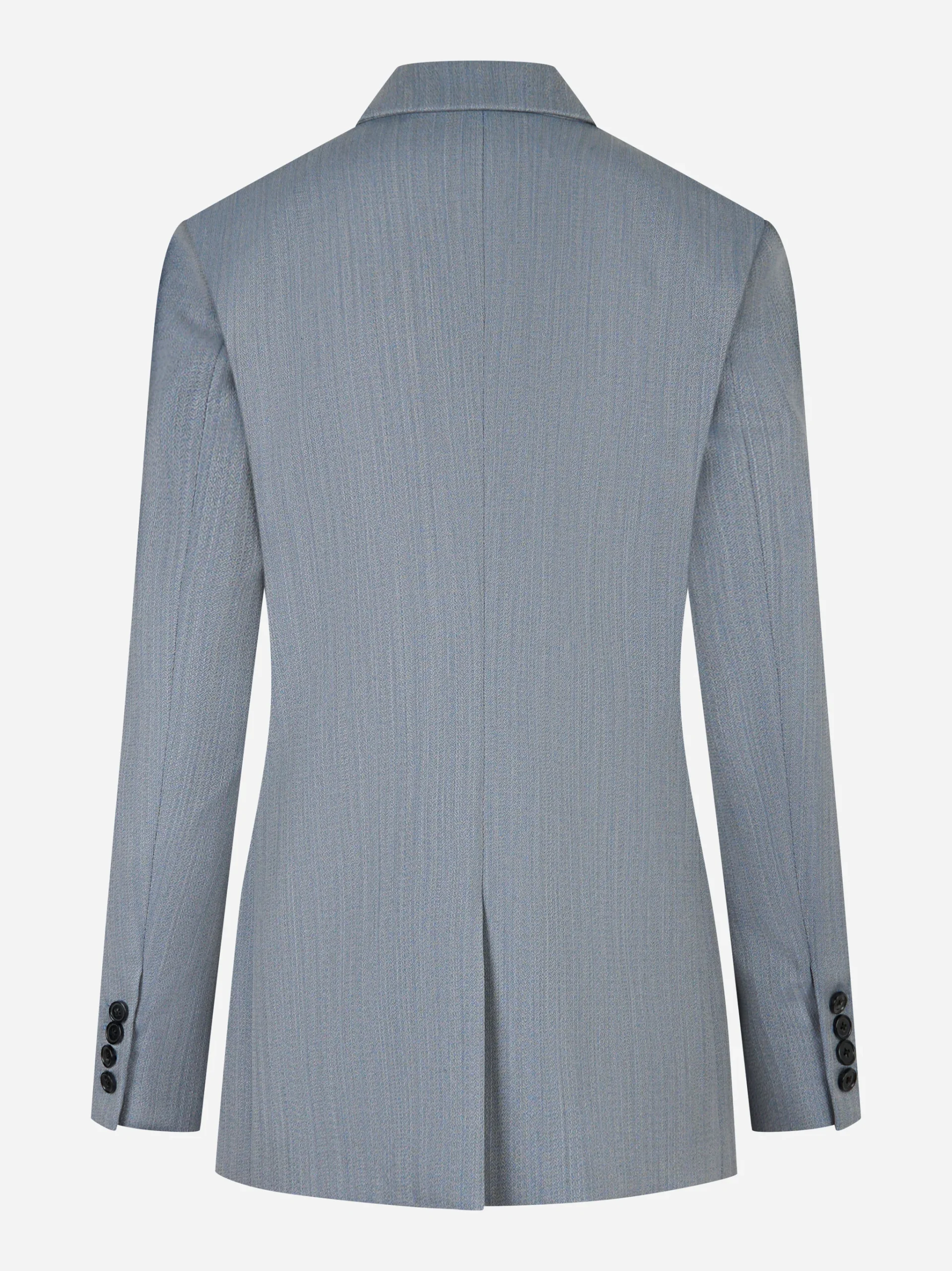 Blazer monopetto in lana malfilè Azzurro - immagine 3