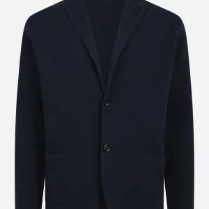 Giacca maglia in cotone blu