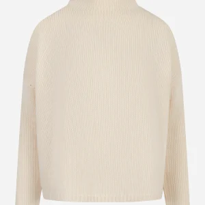 Maglia collo alto in lana e cashmere Bianca