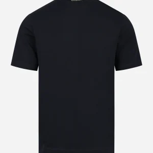 T-shirt manica corta blu in cotone ossigeno