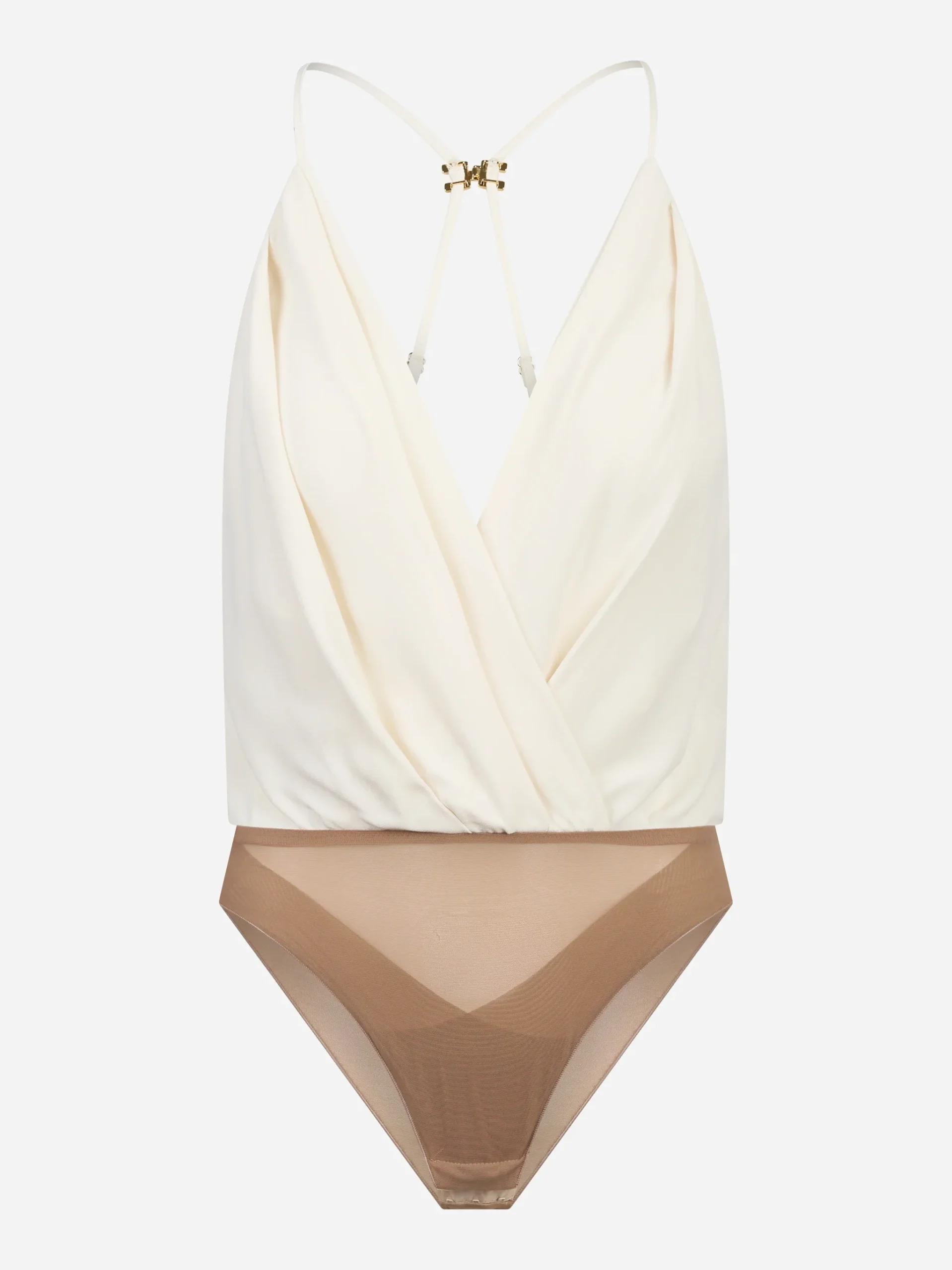 Body in georgette di viscosa bianco