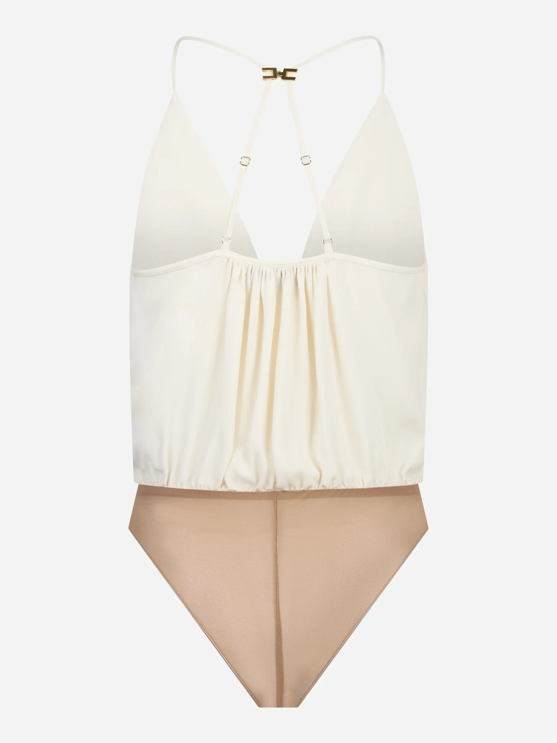 Body in georgette di viscosa bianco - immagine 3