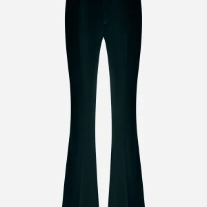 Pantalone a zampa in velluto liscio Verde