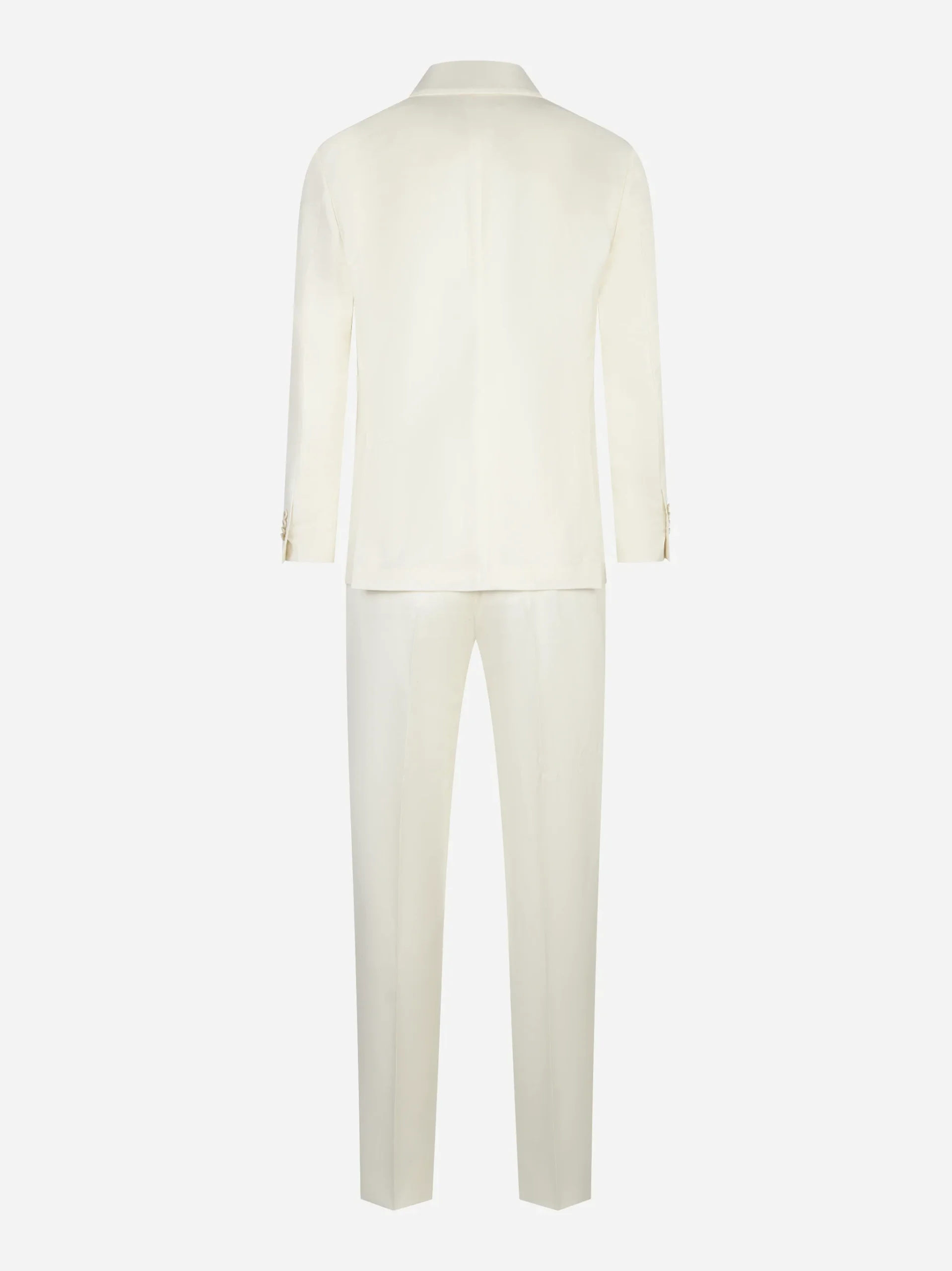 Abito doppiopetto bianco in pura lana vergine - immagine 3