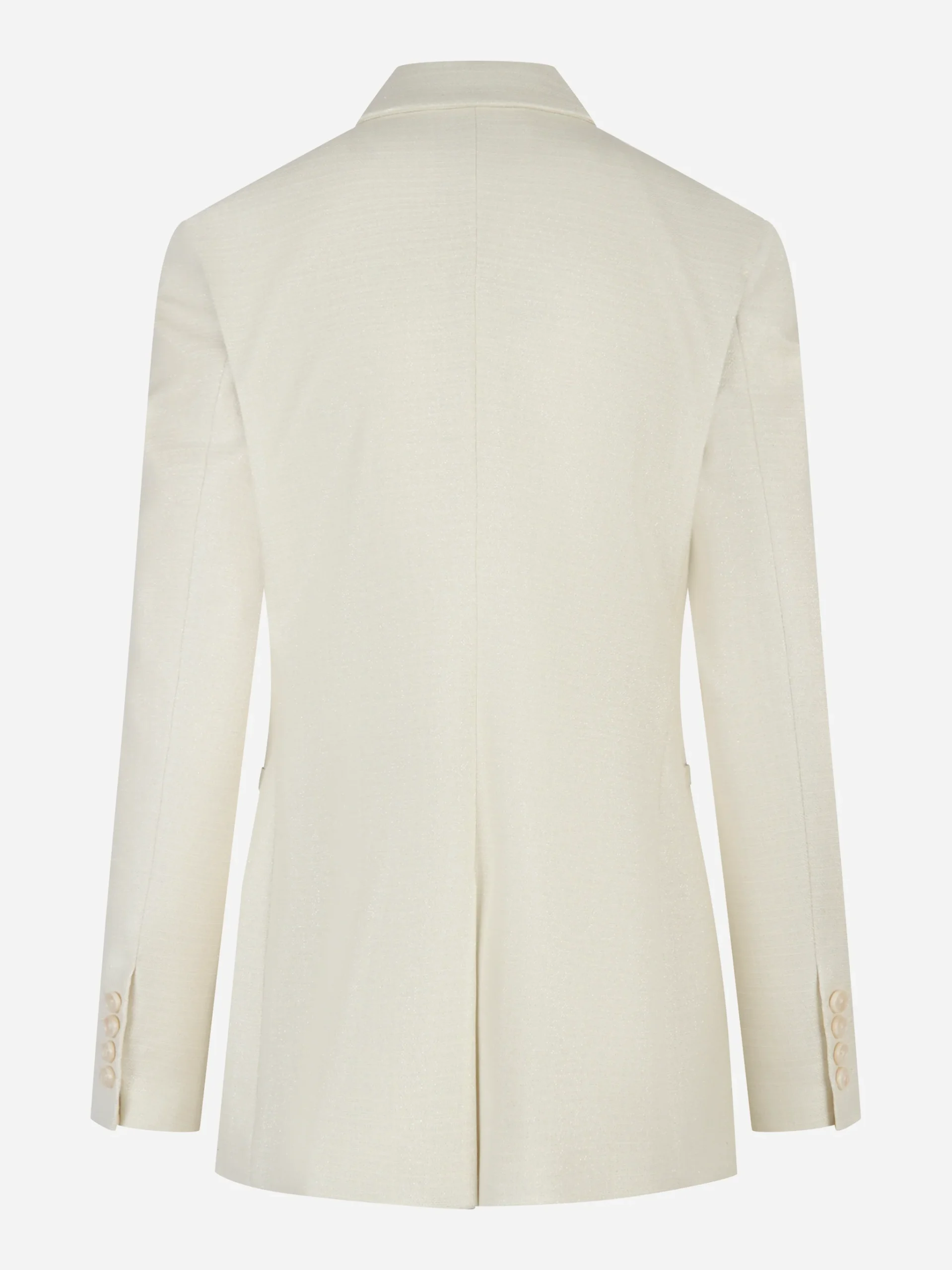 Blazer doppiopetto in lana e lurex Bianco - immagine 3