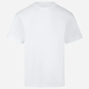 T-shirt girocollo bianca con logo ricamato