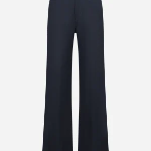 Pantalone Amber wide leg in viscosa e lino blu