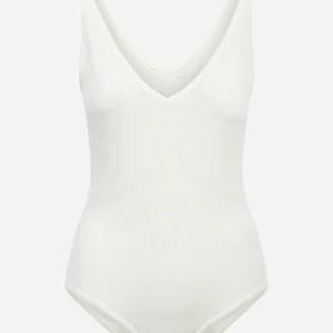 Body bianco in maglia traforata