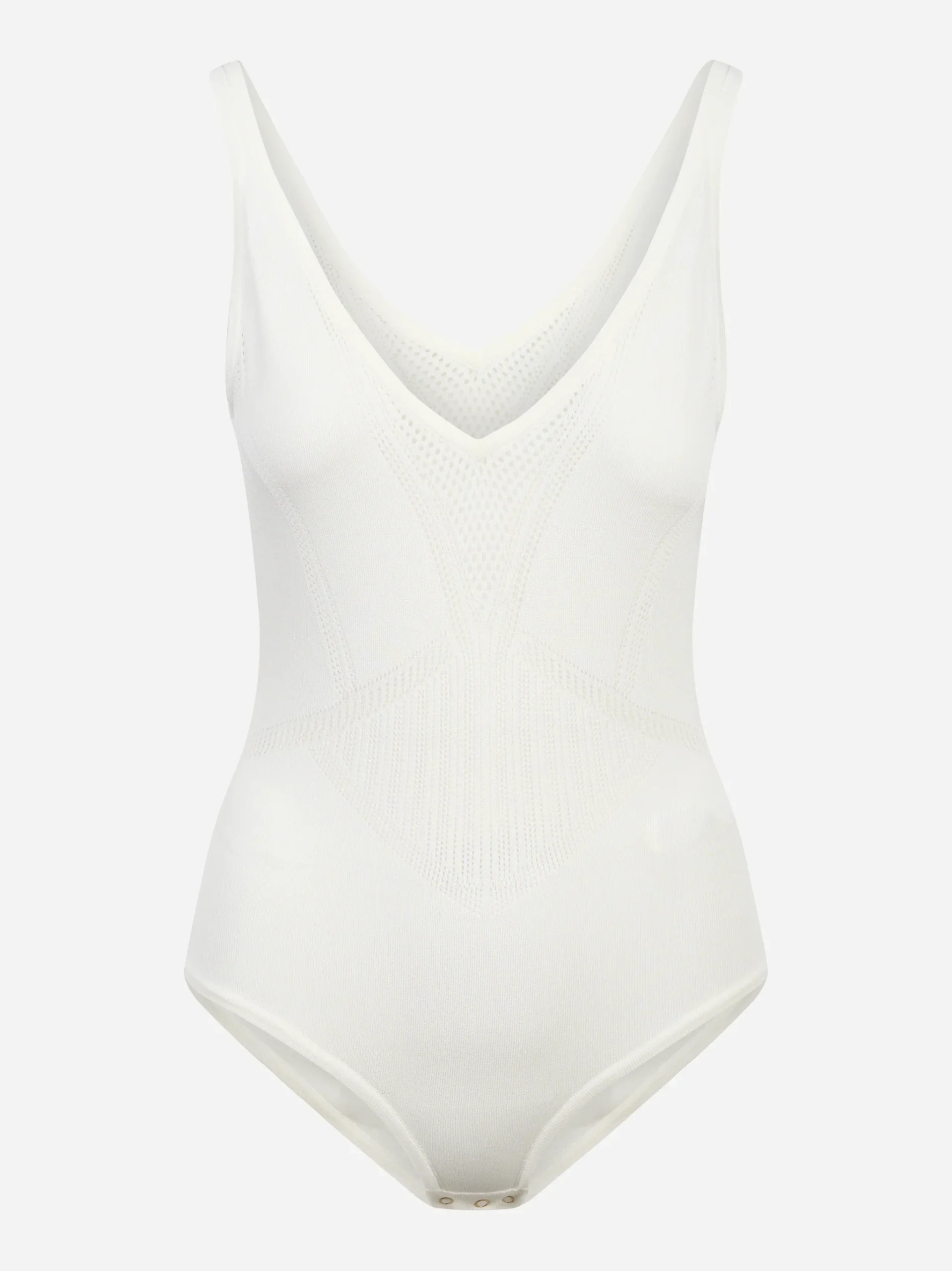 Body bianco in maglia traforata
