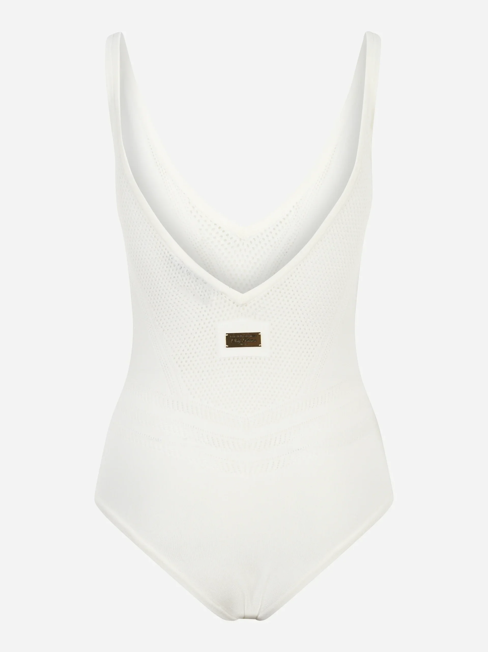 Body bianco in maglia traforata - immagine 7