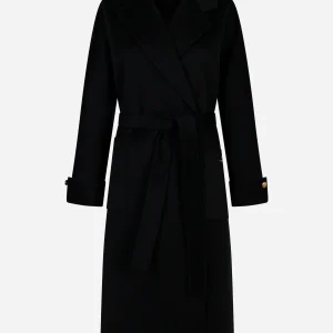 Cappotto in panno di misto lana double Nero