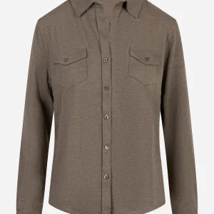 Camicia in jersey di viscosa Marrone