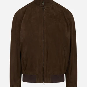 Bomber Jeff in pelle scamosciata marrone