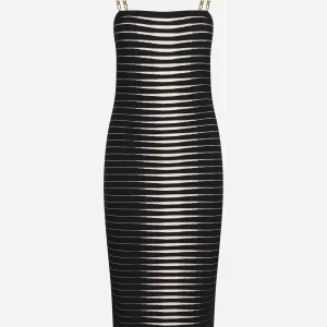 Abito in maglia con zebra jacquard