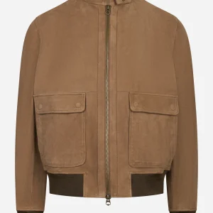 Giacca in pelle New York in suede Beige