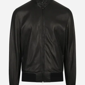 Bomber Jeff in pelle nero