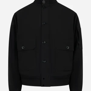 Giacca con zip e bottoni in CP Shell Nera