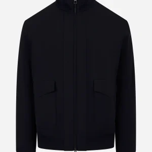 Bomber in tessuto tecnico con imbottitura interna Blu