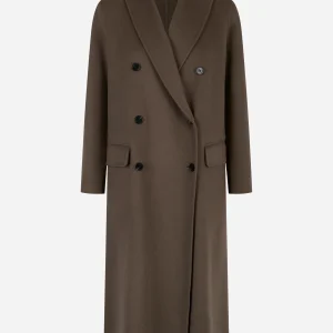 Cappotto Arianna doppiopetto in double di lana Marrone