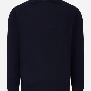 Maglia con colletto in lana