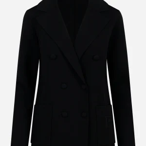 Giacca in maglia con ricamo Nera