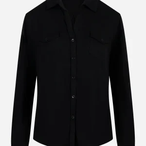 Camicia in jersey di viscosa Nera