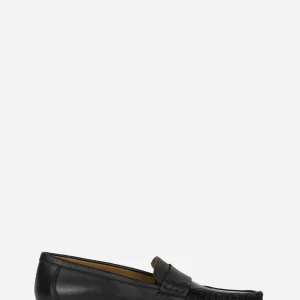 Mocassino in pelle con suola in cuoio