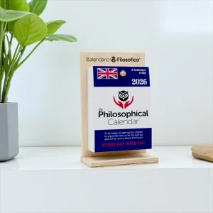 Calendario in INGLESE 2026 - A6 PICCOLO  10x14 cm - con Supporto in Legno