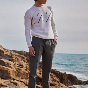 Girocollo ricamato bianco