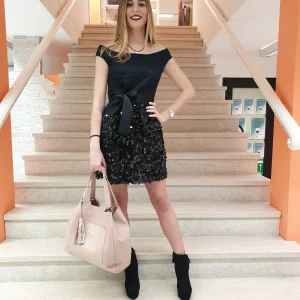 Abito gonna pailettes