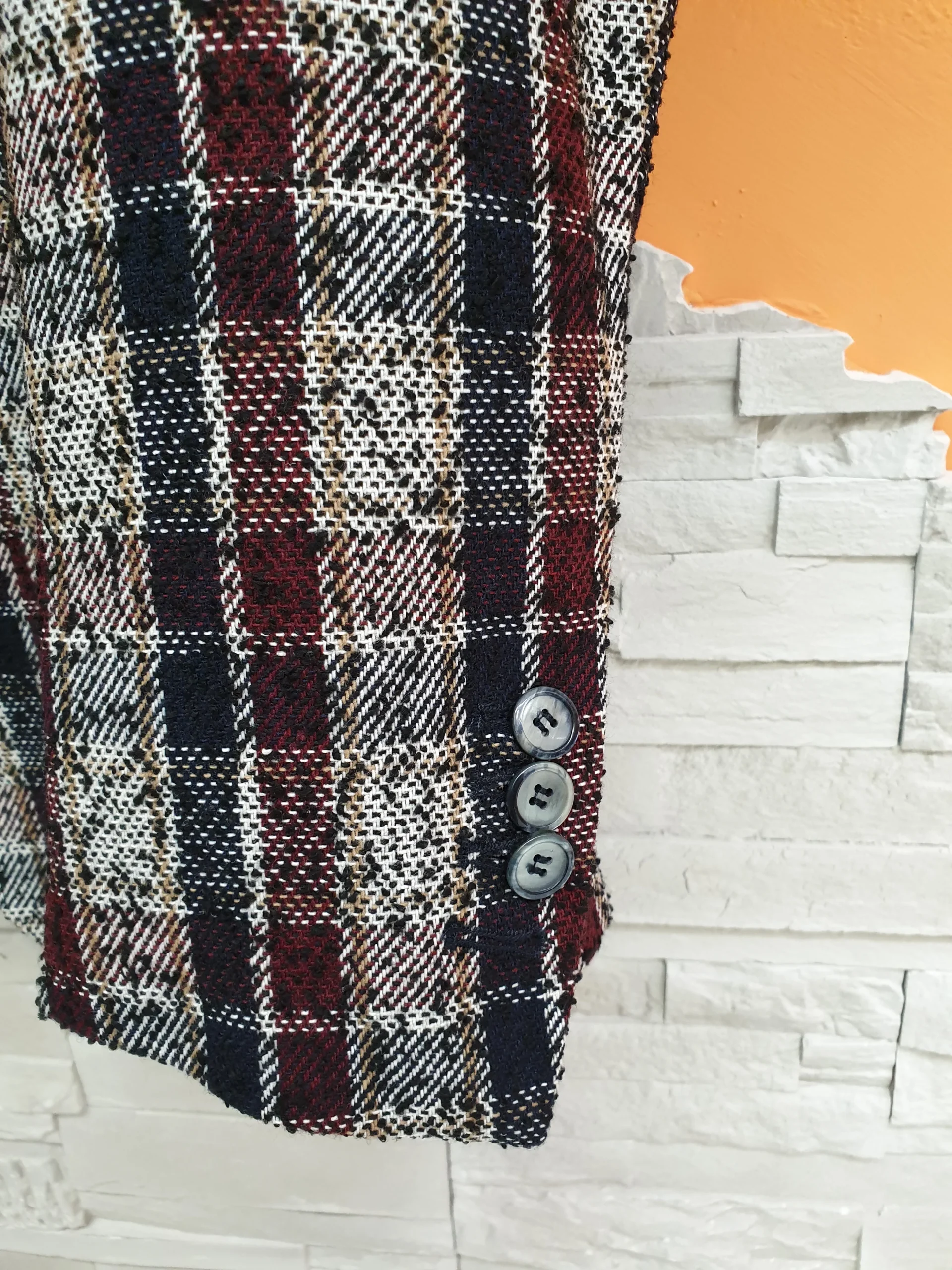 Giacca check vino - immagine 6