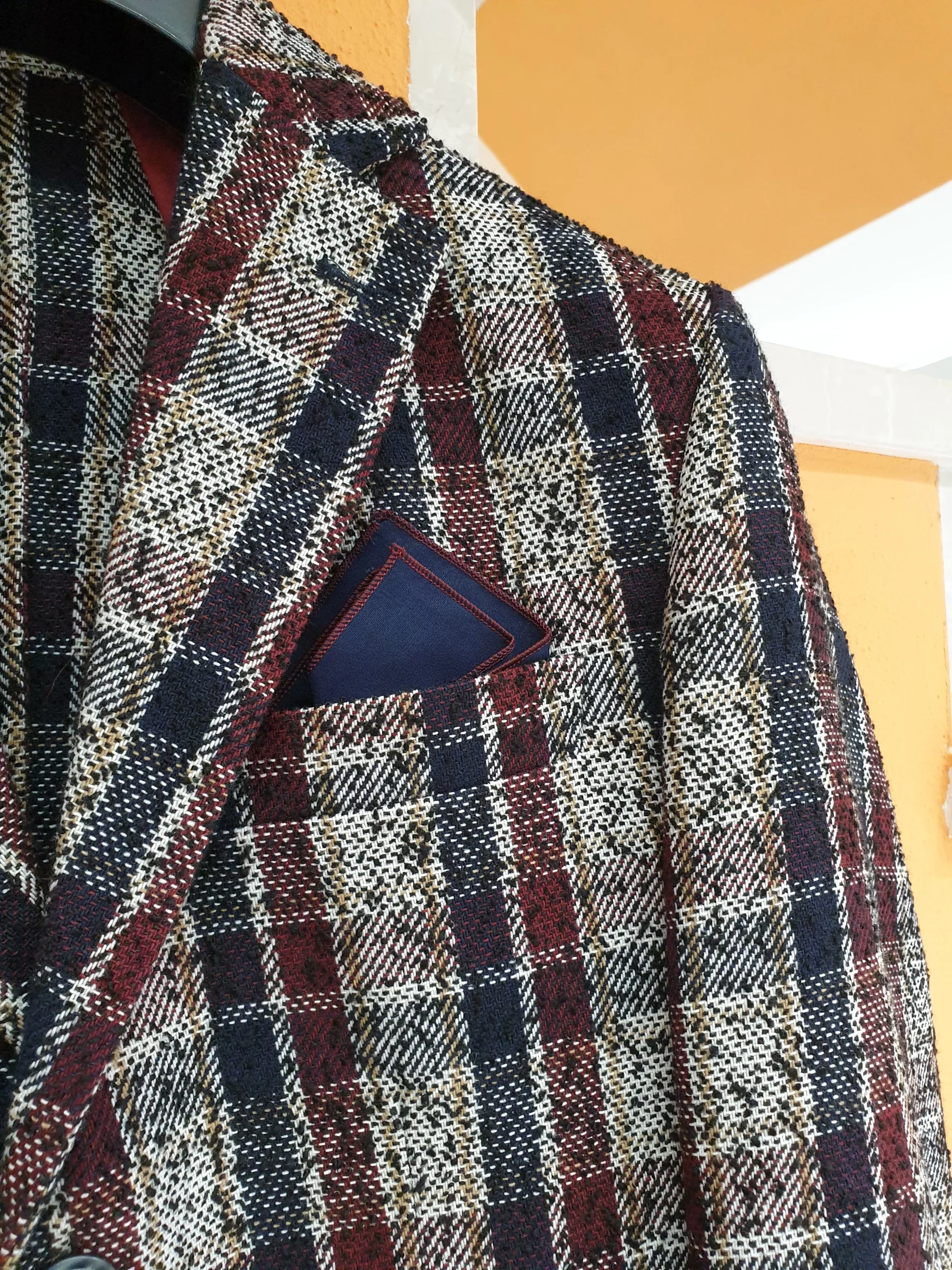 Giacca check vino - immagine 5