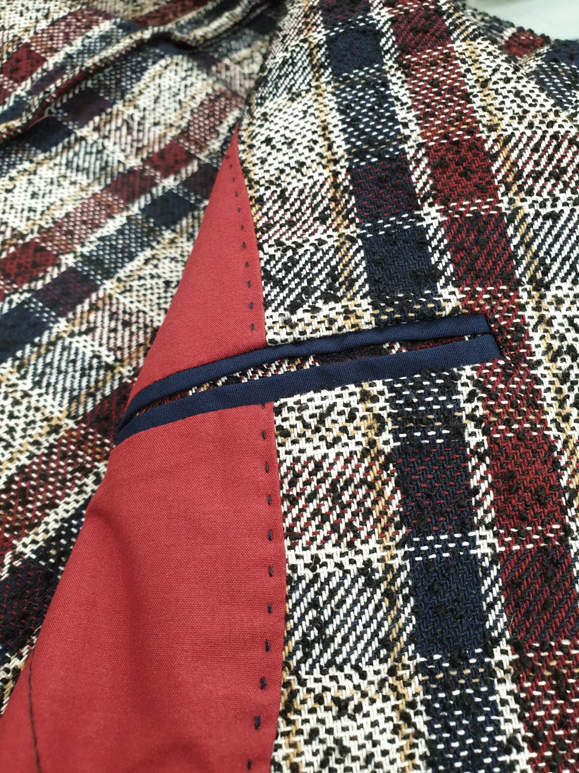 Giacca check vino - immagine 7