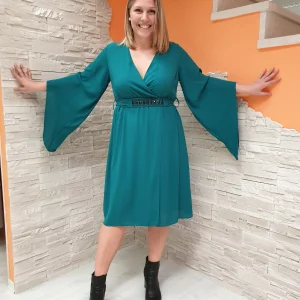 Abito turchese voile CURVY
