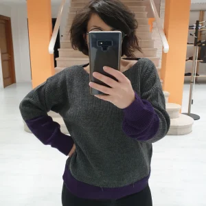 Maglione grigio/viola