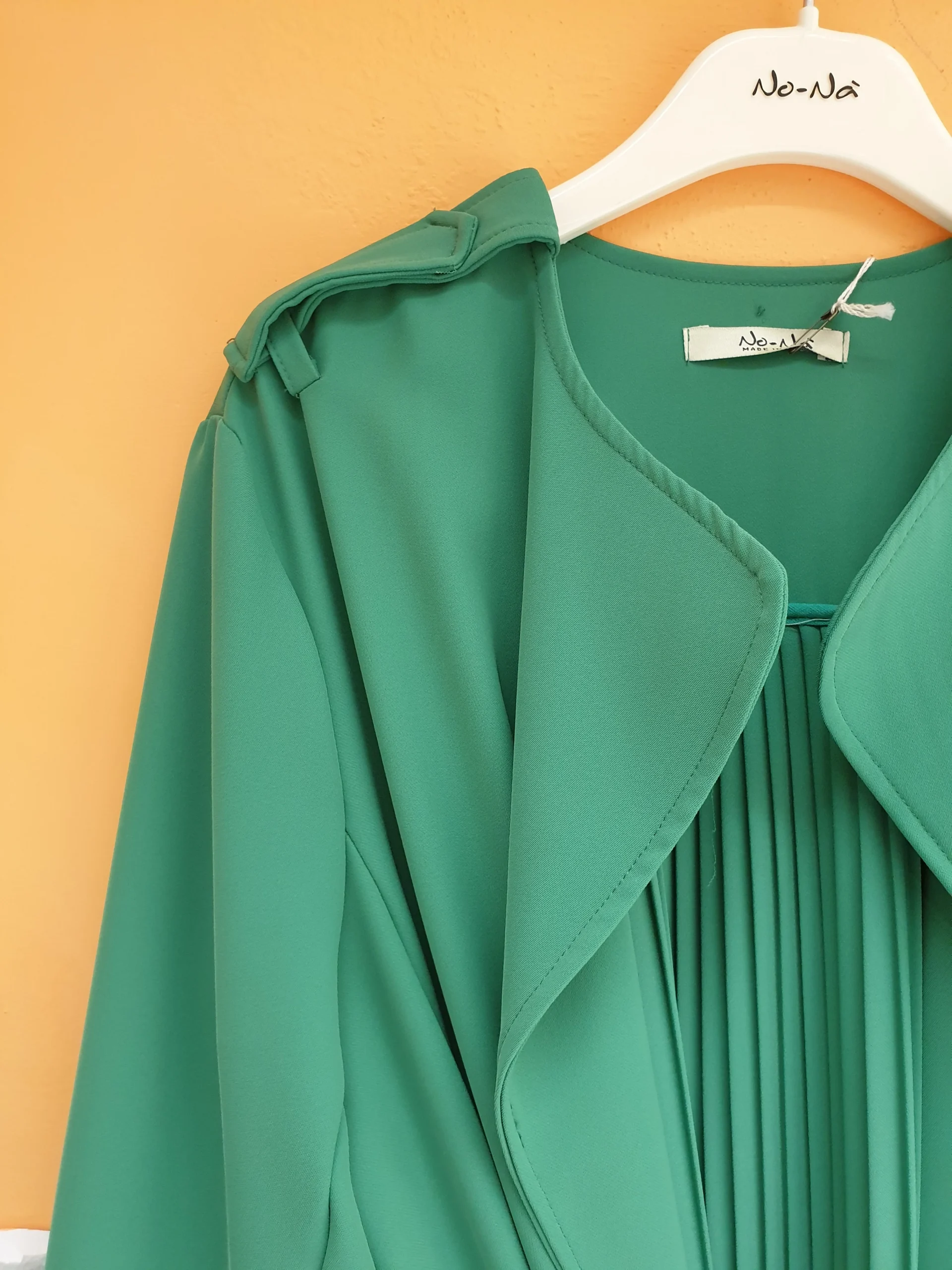 Caban verde retro plissè - immagine 4