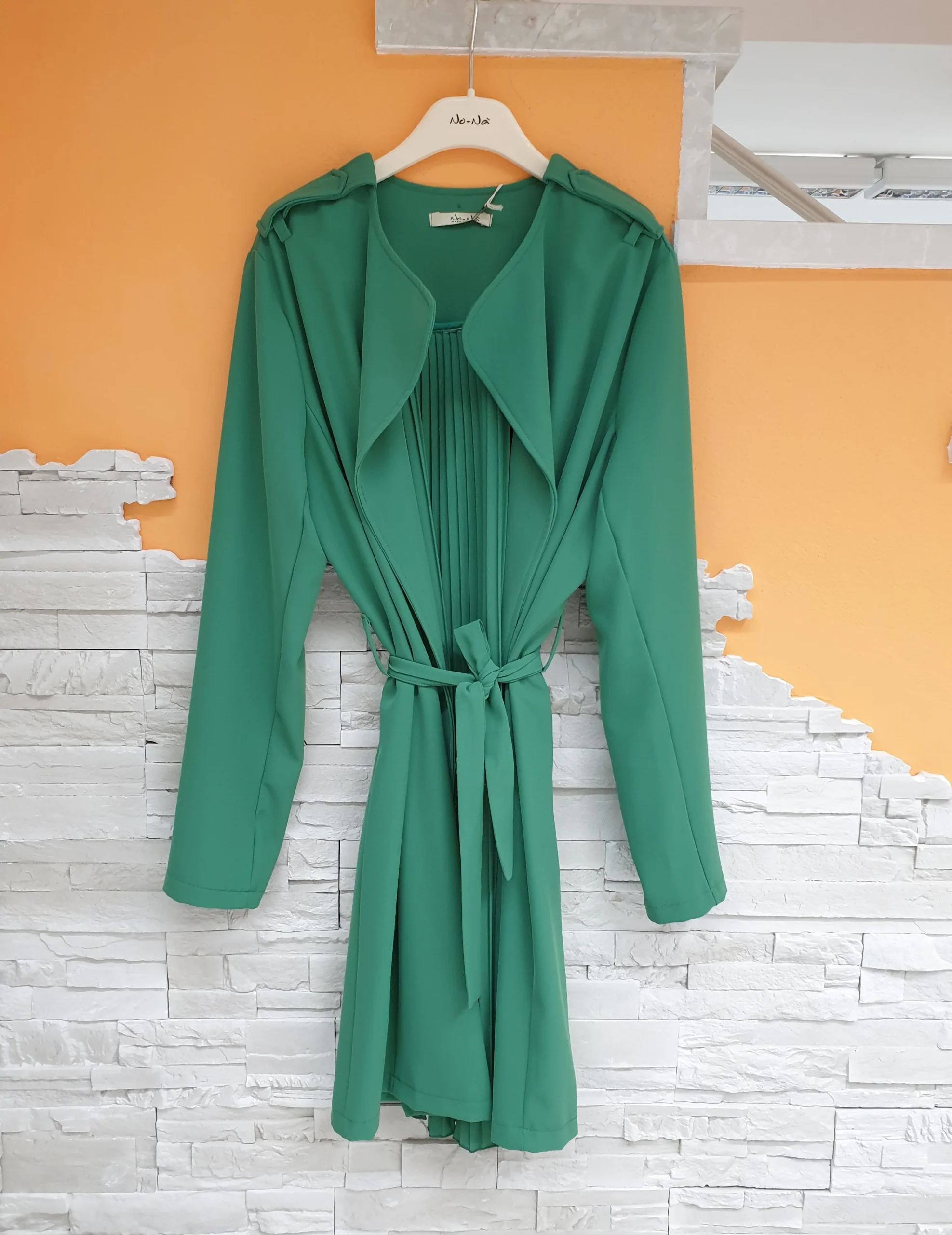 Caban verde retro plissè - immagine 3