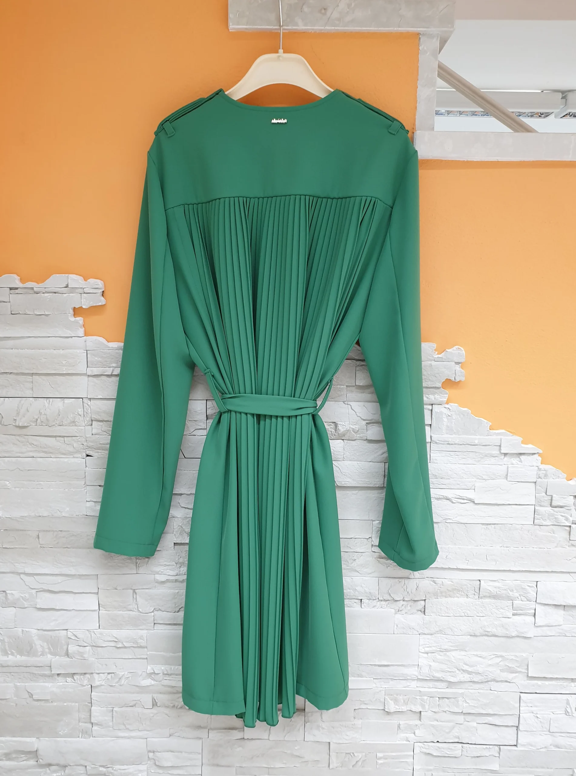 Caban verde retro plissè - immagine 8