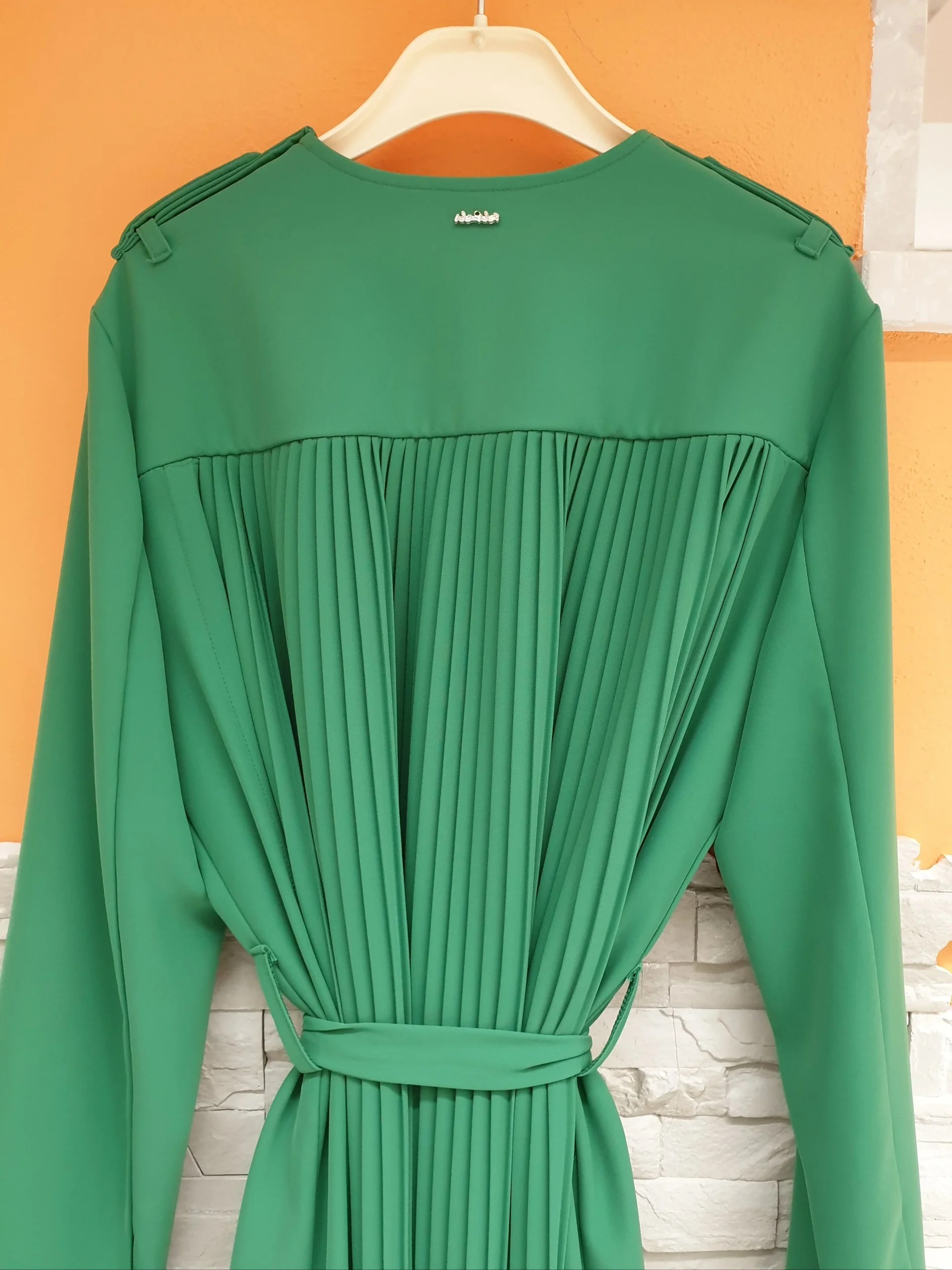 Caban verde retro plissè - immagine 6