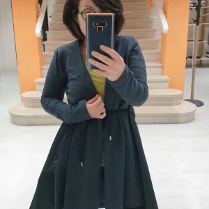 Cardigan felpa&taffettà