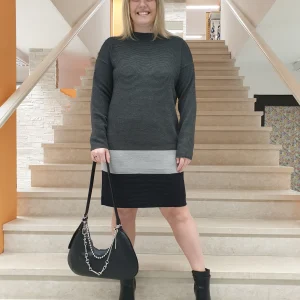 Abito maglia scala grigi CURVY