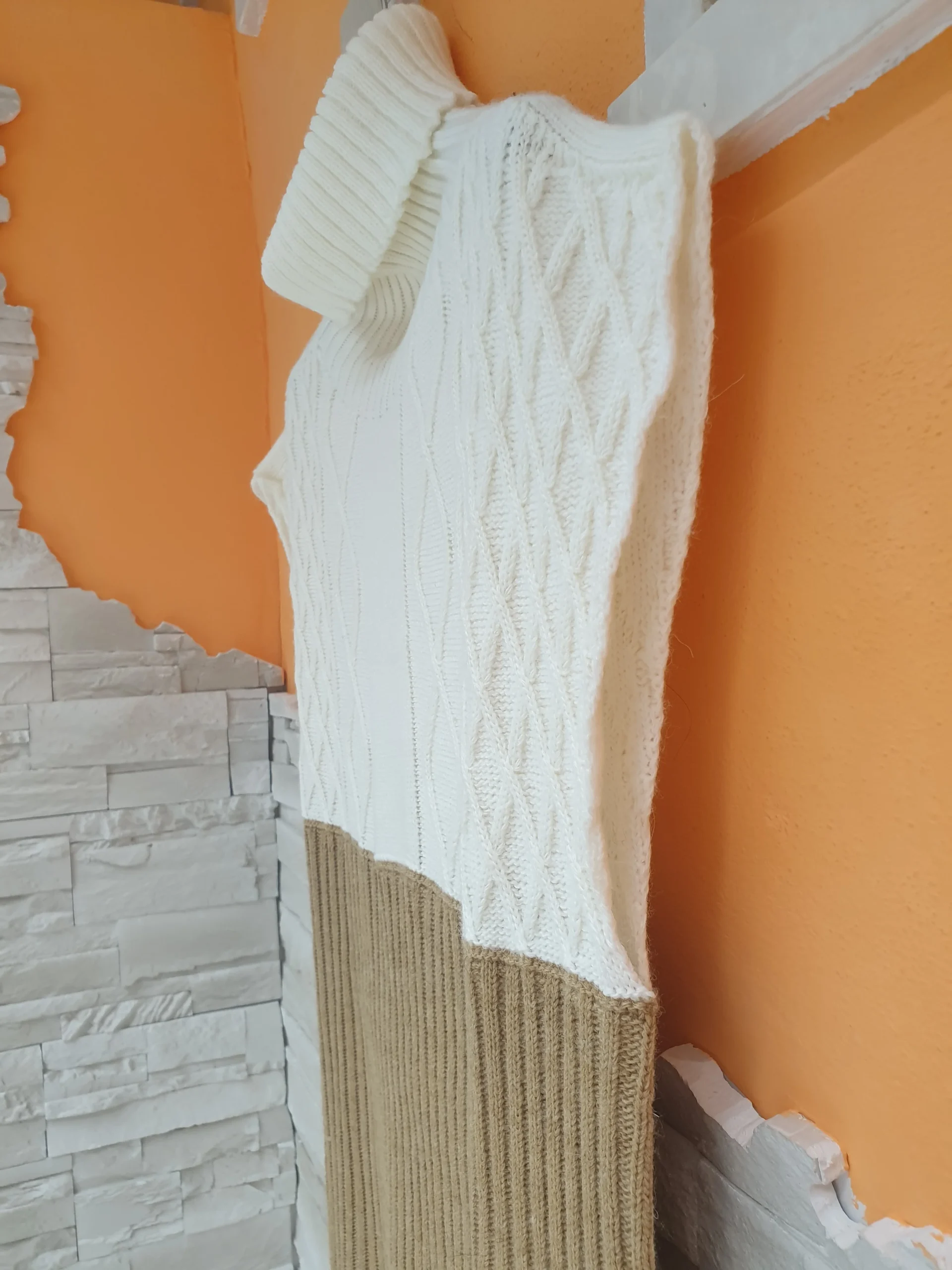 Abito bicolore lana - immagine 7