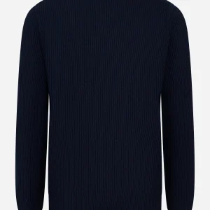 Maglia girocollo costa inglese blu