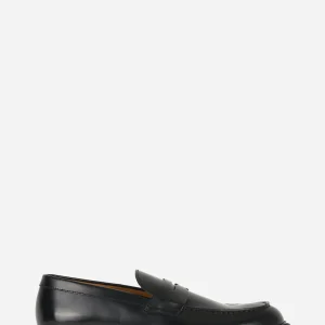 Mocassino in pelle con fondo cuoio Nero